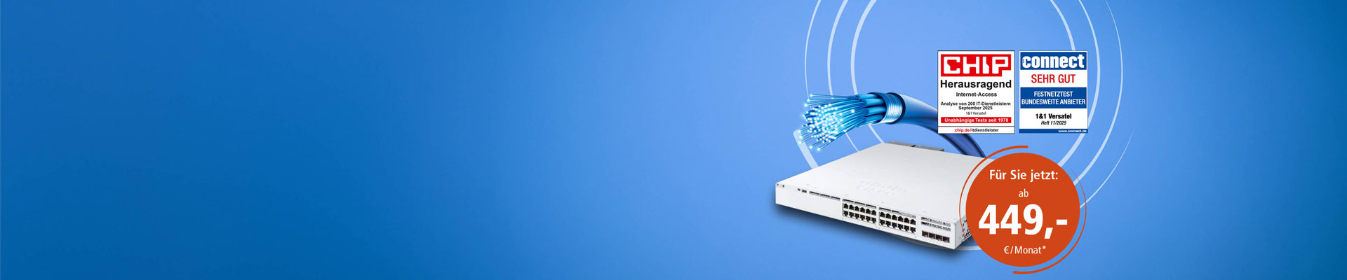 1&1 Glasfaser Premium - das Glasfaser-Komplettpaket für Geschäftskunden