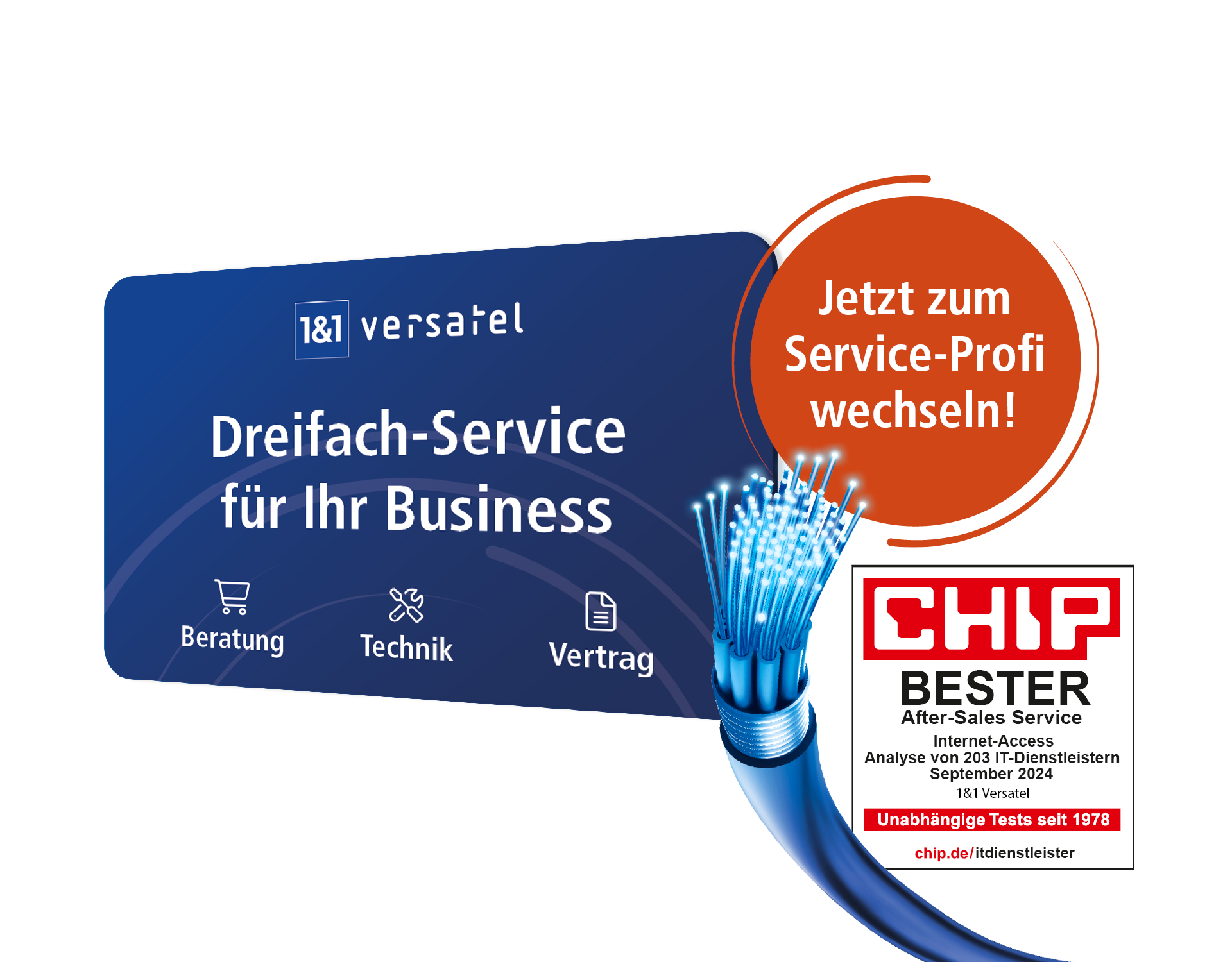 Ausgezeichneter Dreifach-Service