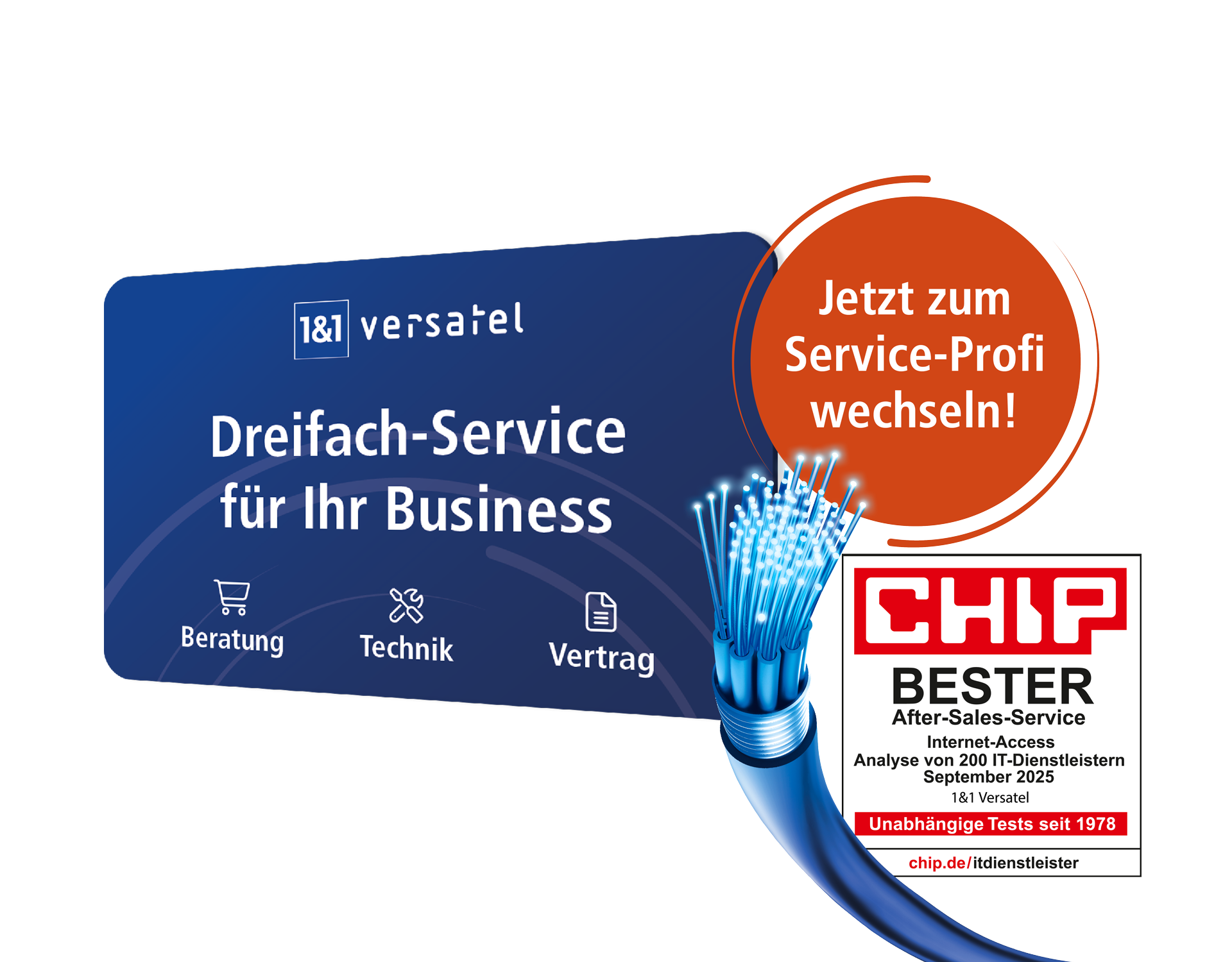 Ausgezeichneter Dreifach-Service