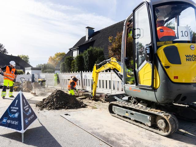 Foto: Glasfaser-Baustelle im Tiefbauverfahren