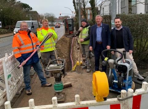 Glasfaser Tiefbauarbeiten in Westerland