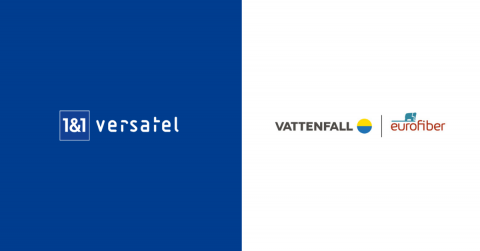 Kooperation: 1&1 Versatel und Vattenfall Eurofiber Logos