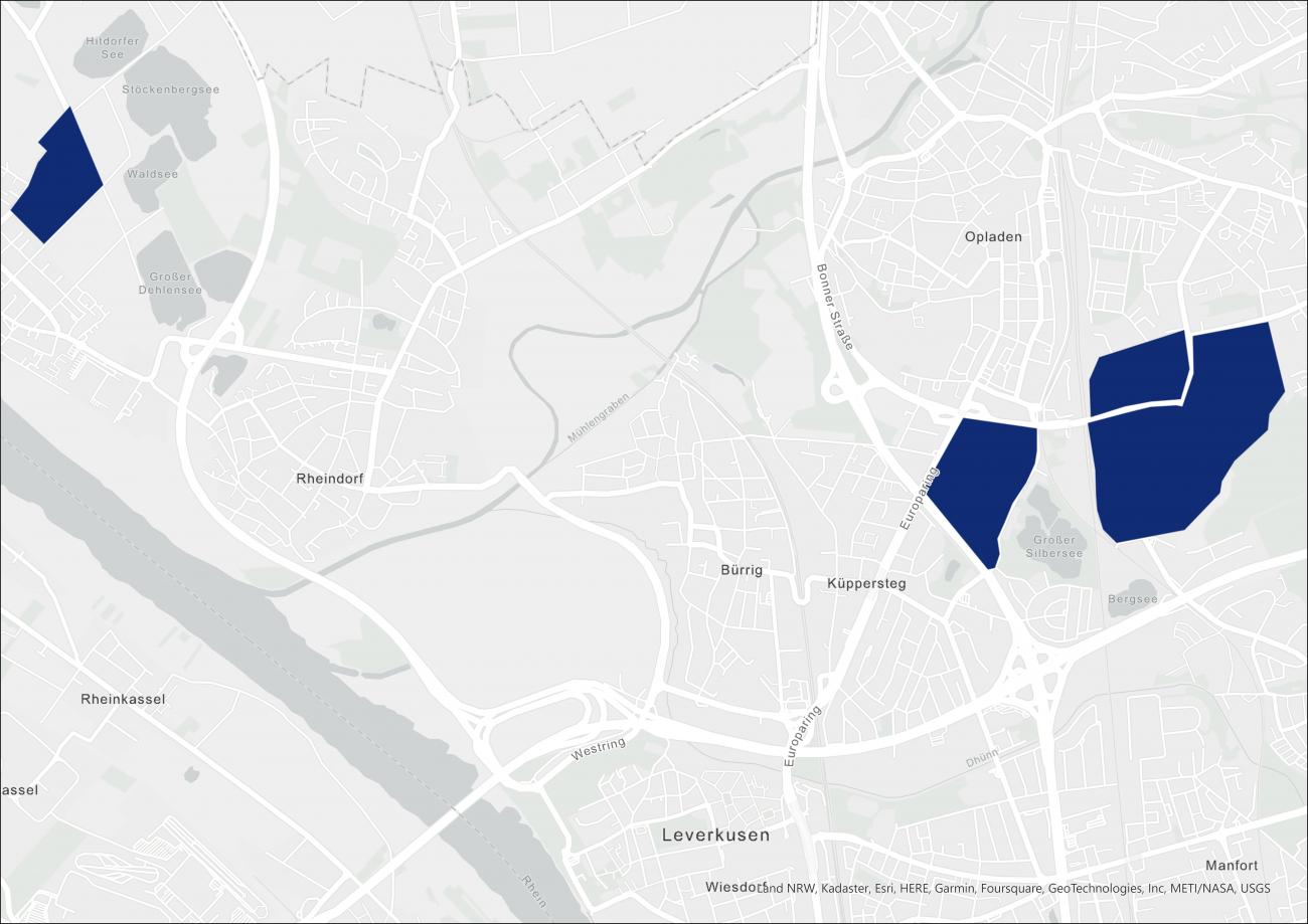 Gewerbegebiete in Leverkusen