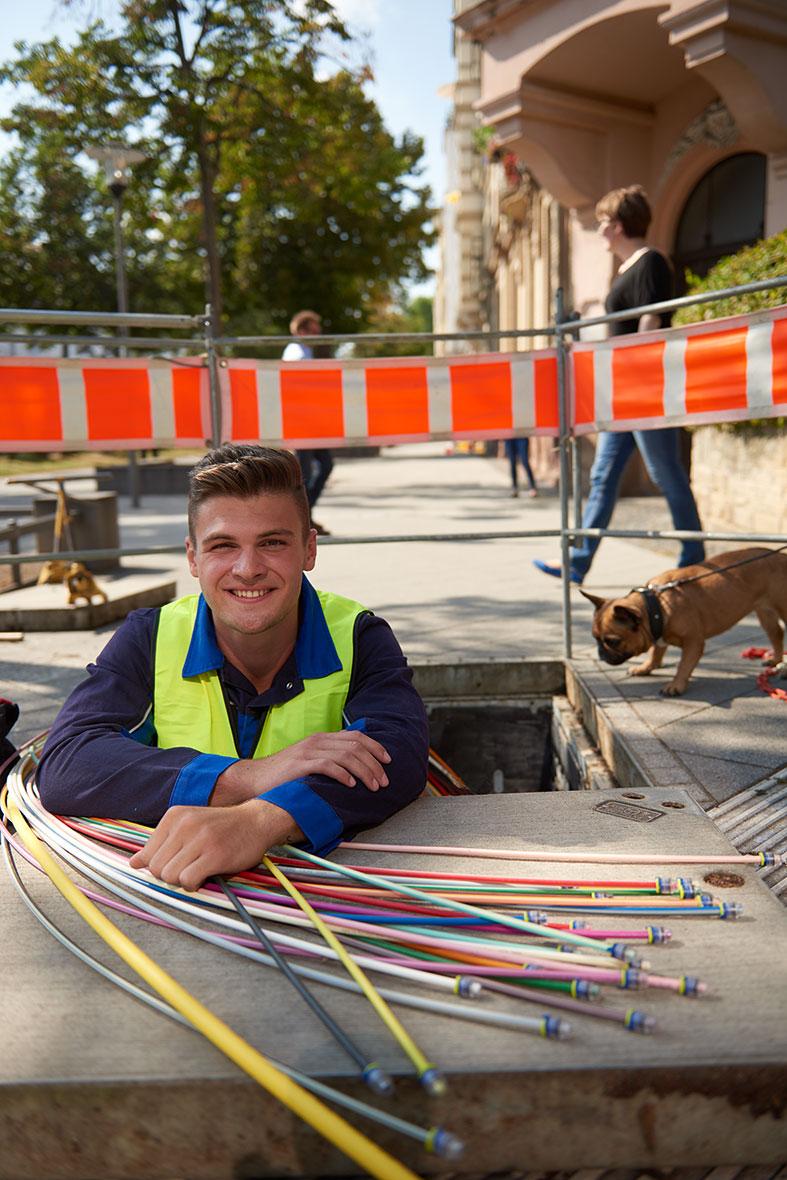 Bereits 400 km Glasfaser in Kassel verlegt Foto: Michael Wiedemann / Rechte Städtische Werke AG