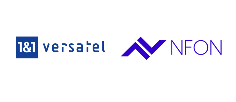 Logos 1&1 Versatel und NFON