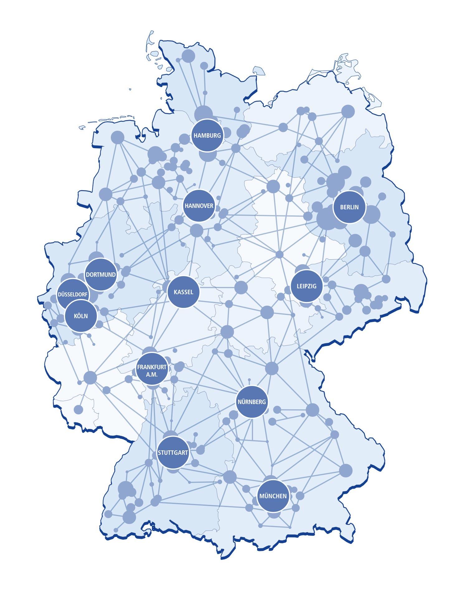 1&1 Versatel Netzkarte Deutschland