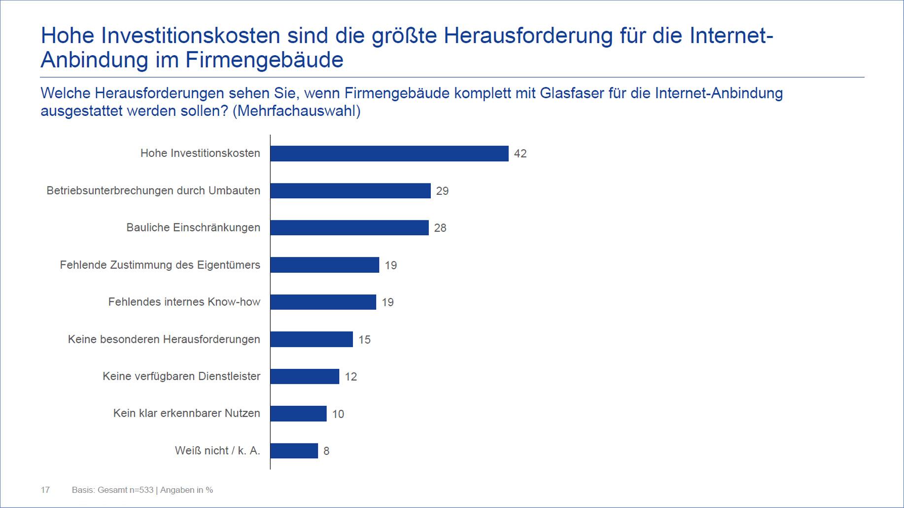 Investitionskosten als Herausforderung für die Internetanbindung